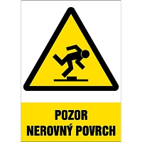 Značka Pozor – Nerovný povrch, samolepicí fólie, 210 × 297 mm